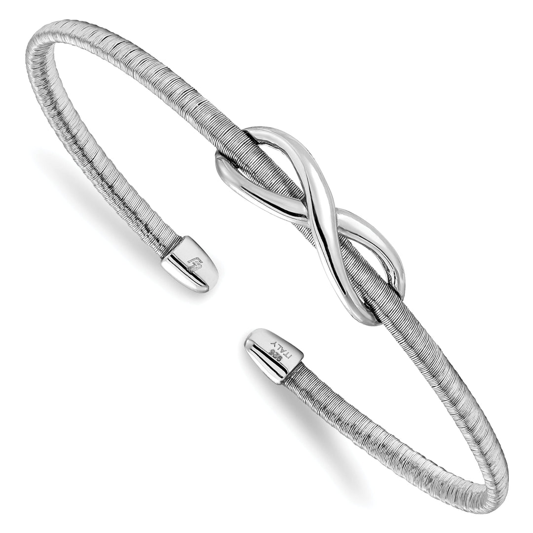 Silver Textured Infinity Cuff Bangle