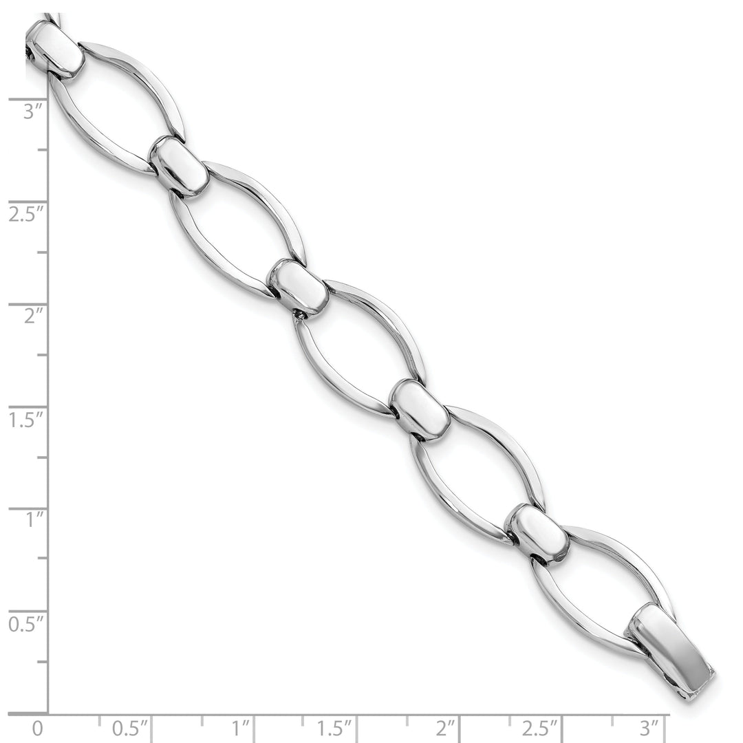 Silver Polished Fancy Link Bracelet