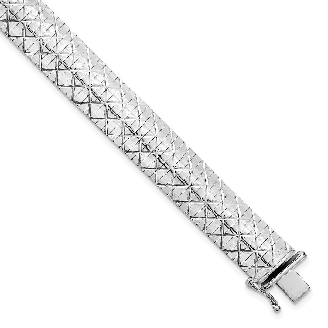 Leslies Sterling Silver Texture Curved Bracelet