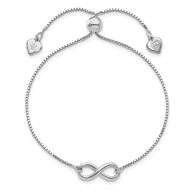 Silver Polished Infinity Adjustable Bracelet