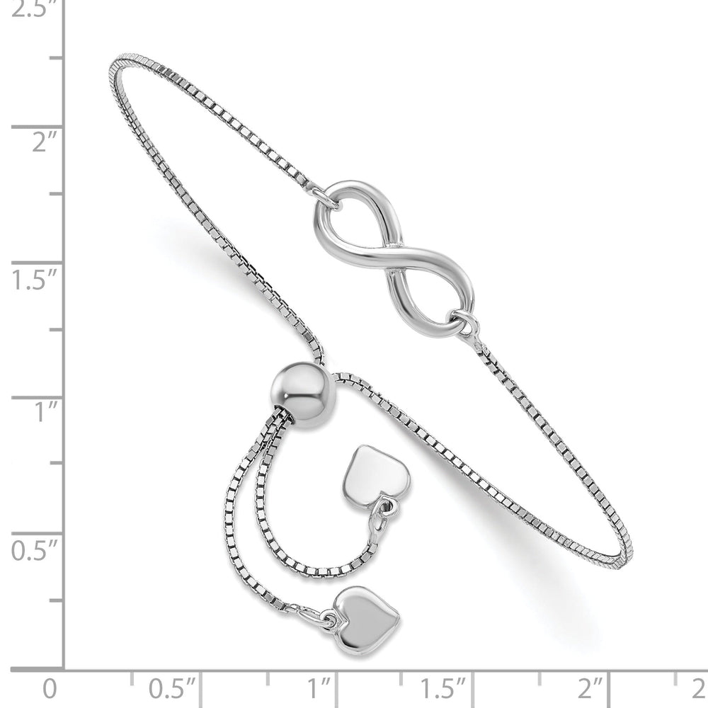 Silver Polished Infinity Adjustable Bracelet