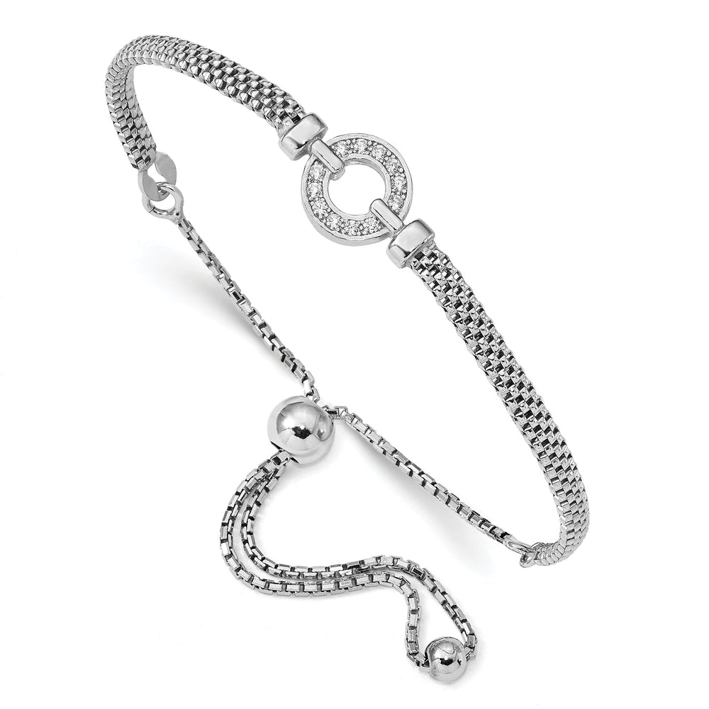 Leslies Sterling Silver C.Z Adjustable Bracelet