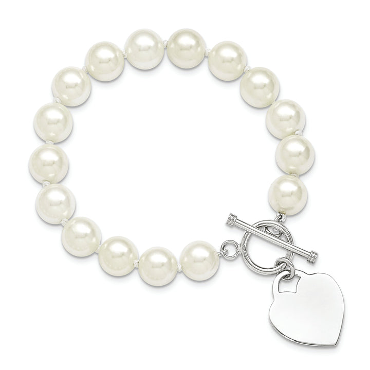 Majestik White Pearl with Heart Bracelet