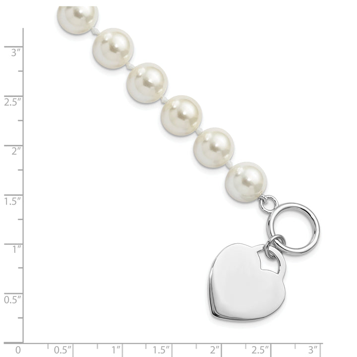Majestik White Pearl with Heart Bracelet
