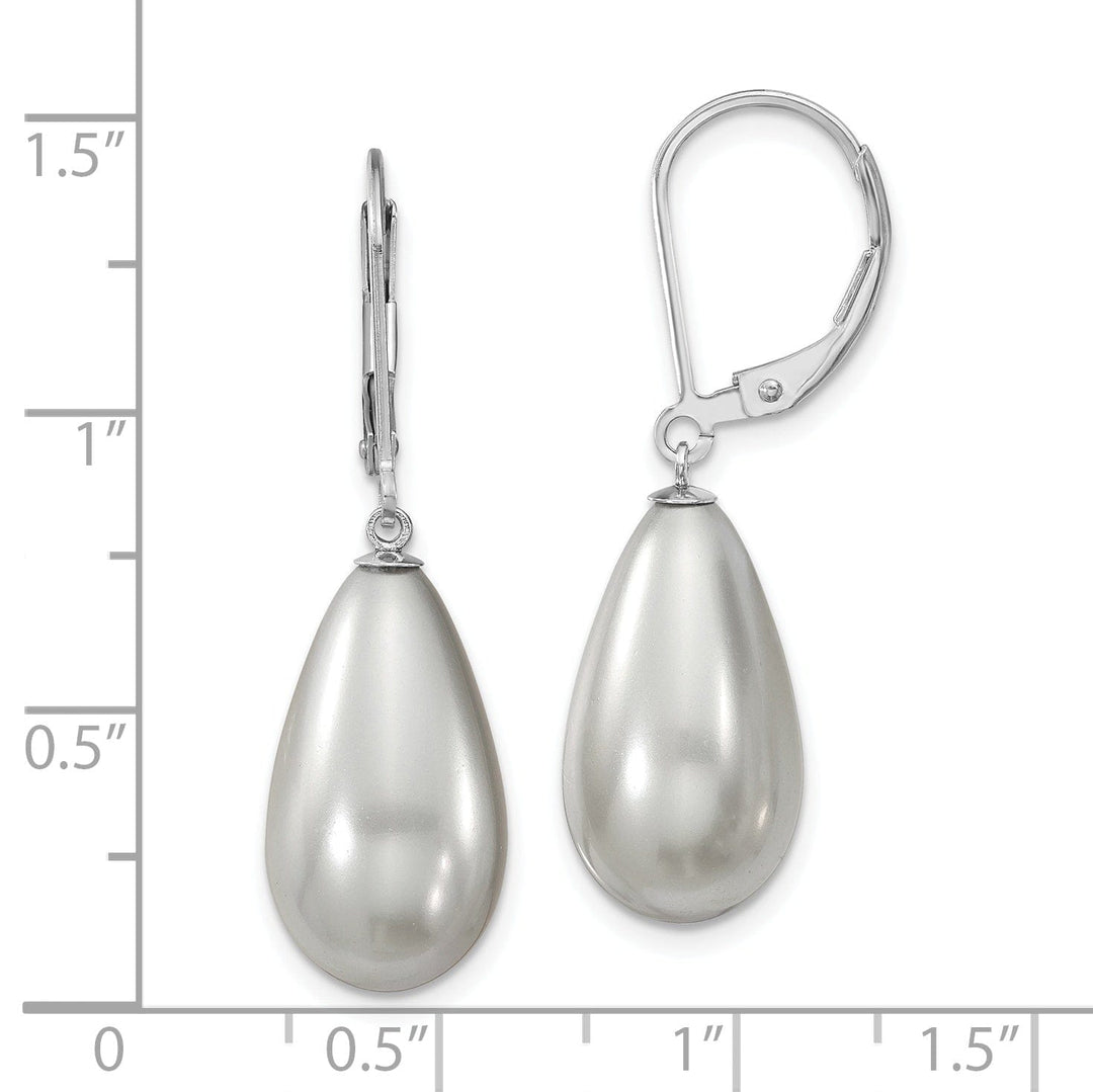 Majestik Teardrop Grey Pearl Earrings