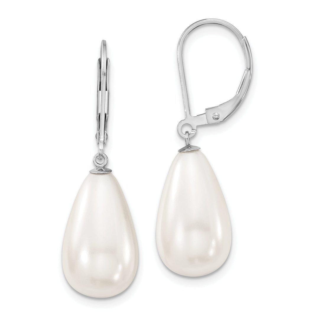 Majestik Teardrop White Pearl Earrings