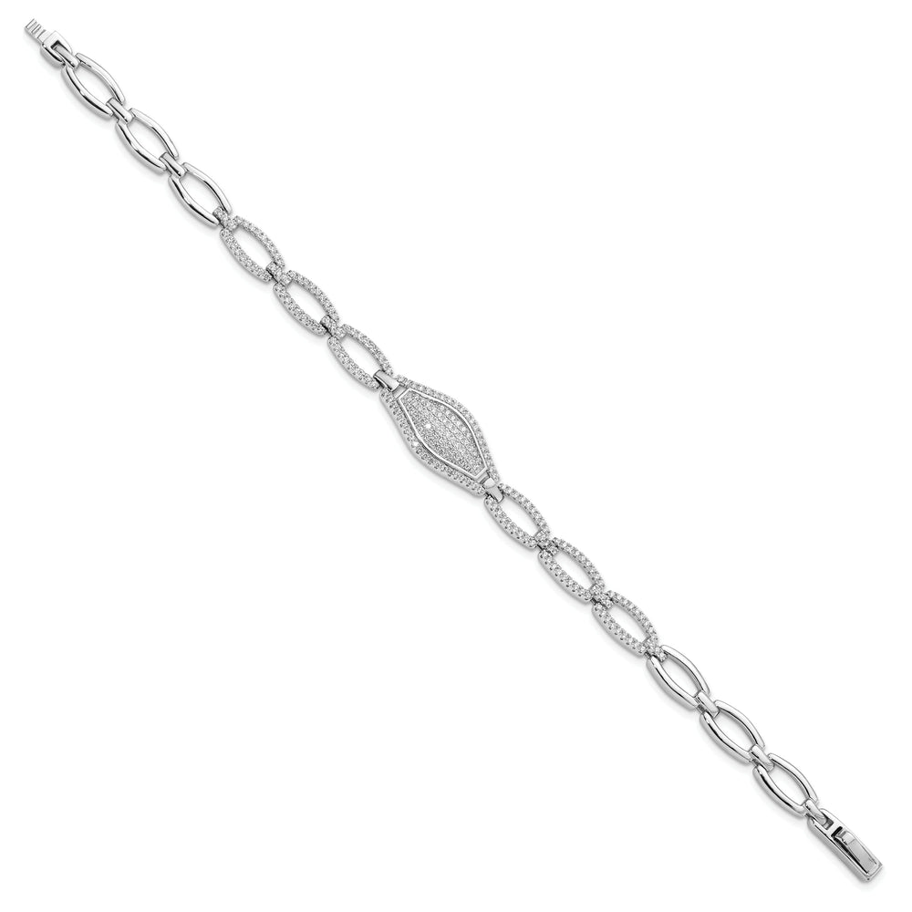 Silver Polished C.Z Brilliant Embers Bracelet