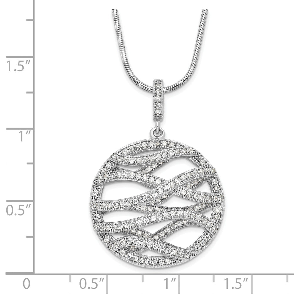 Sterling Silver Cubic Zirconia Round Necklace