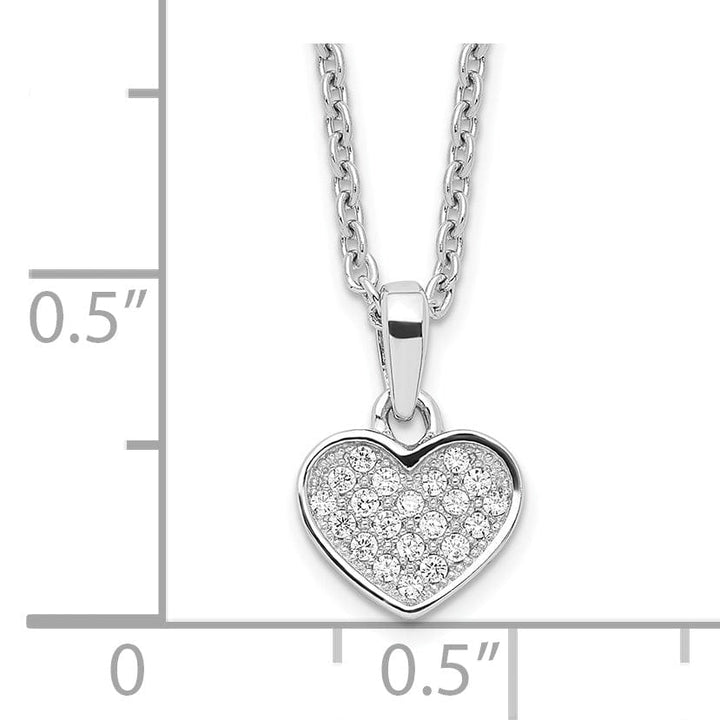 Sterling Silver Cubic Zirconia Heart Necklace