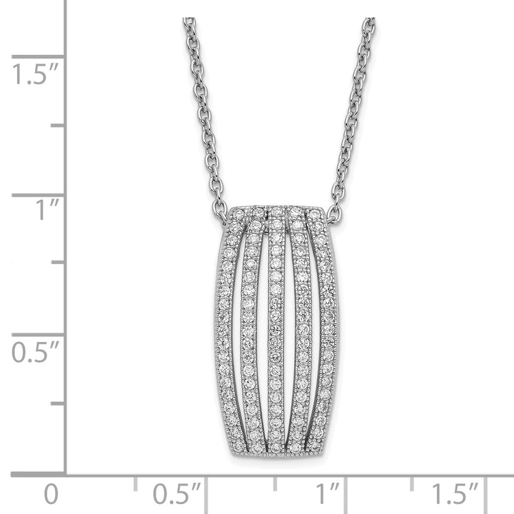 Sterling Silver Cubic Zirconia Polished Necklace