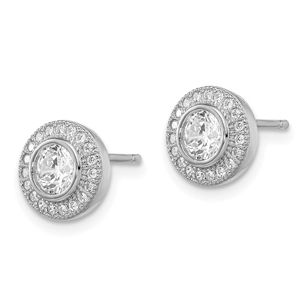 Sterling Silver Cubic Zirconia Polished Earrings