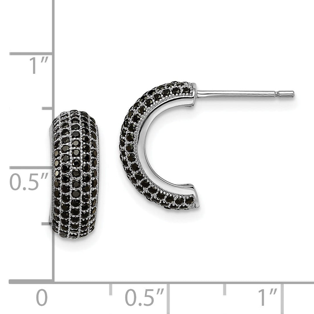 Sterling Silver Black Cubic Zirconia Earrings