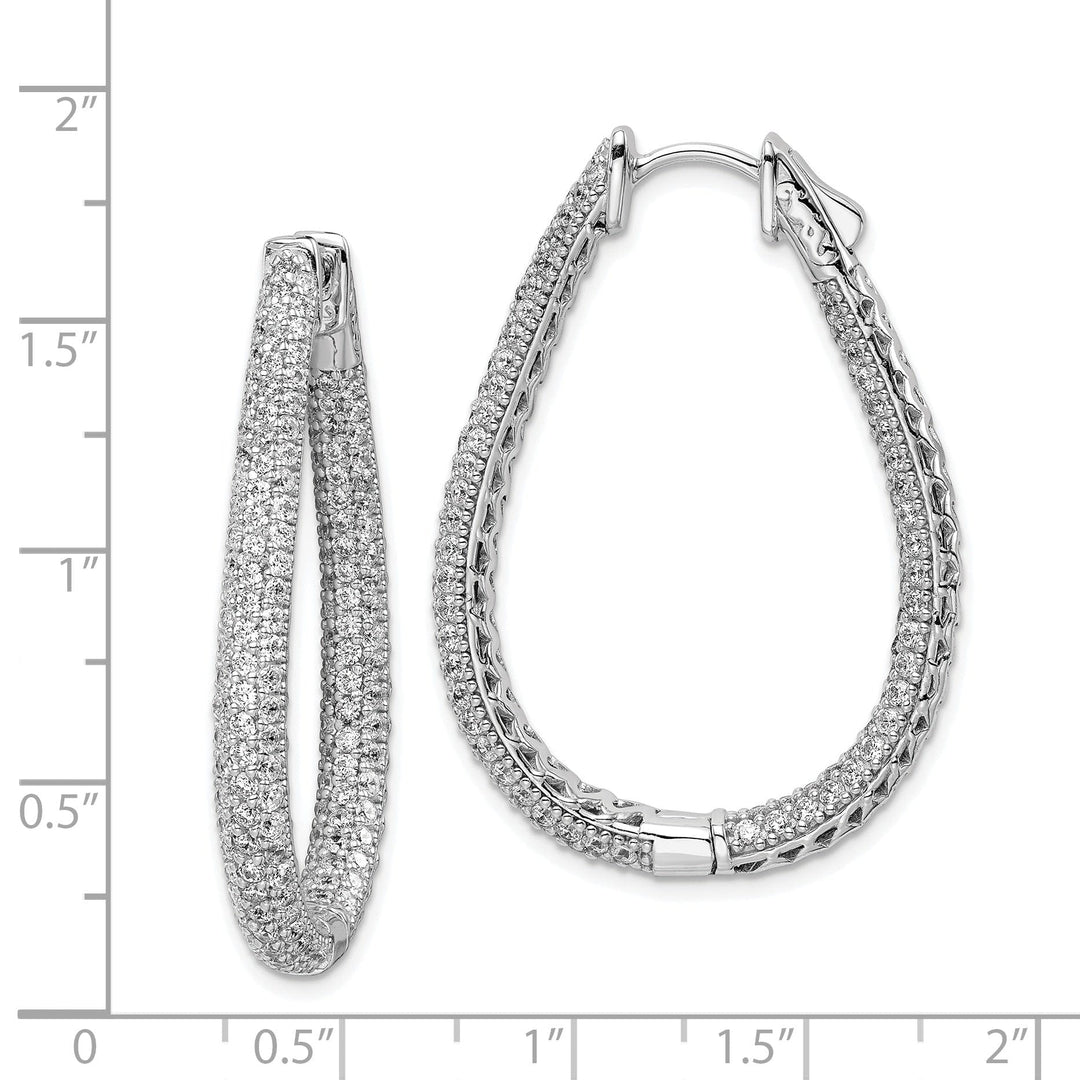 Sterling Silver Teardrop Hoop Earrings