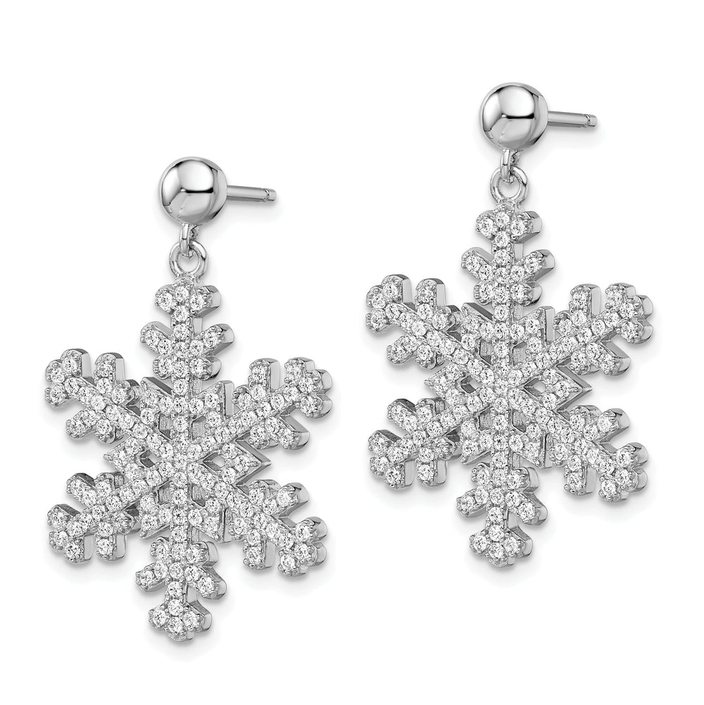 Sterling Silver Cubic Zirconia Snowflake Earring