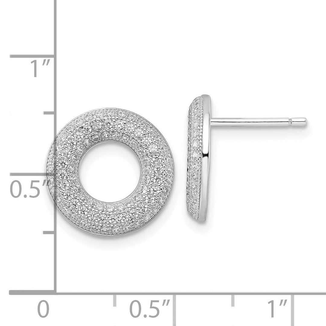 Sterling Silver Cubic Zirconia Circle Earrings