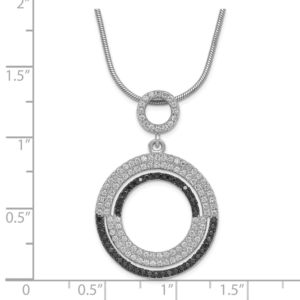 Sterling Silver Cubic Zirconia Circle Necklace