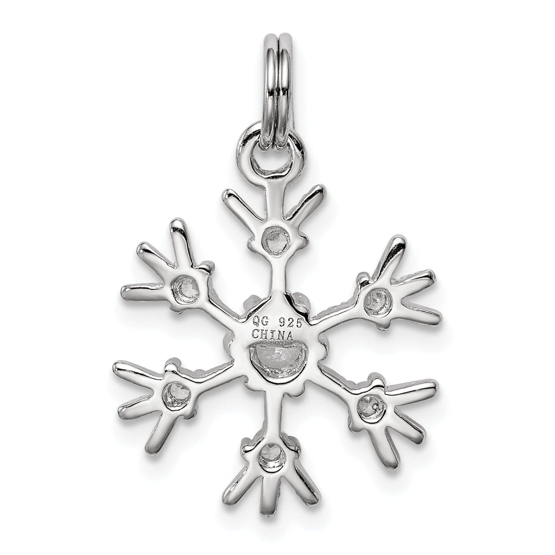 Silver Clear Cubic Zirconia Snowflake Pendant