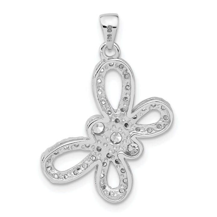 Sterling Silver Cubic Zirconia Butterfly Charm