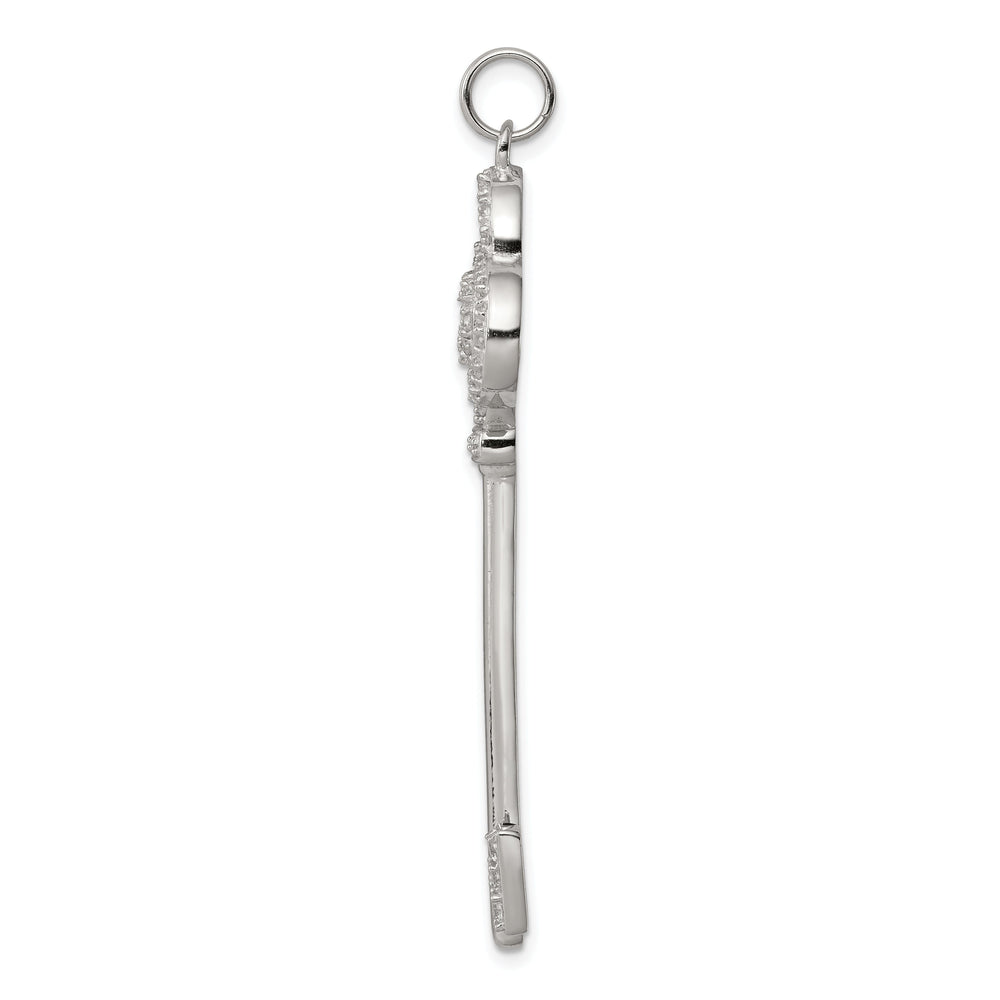 Sterling Silver and Cubic Zirconia Key Pendant