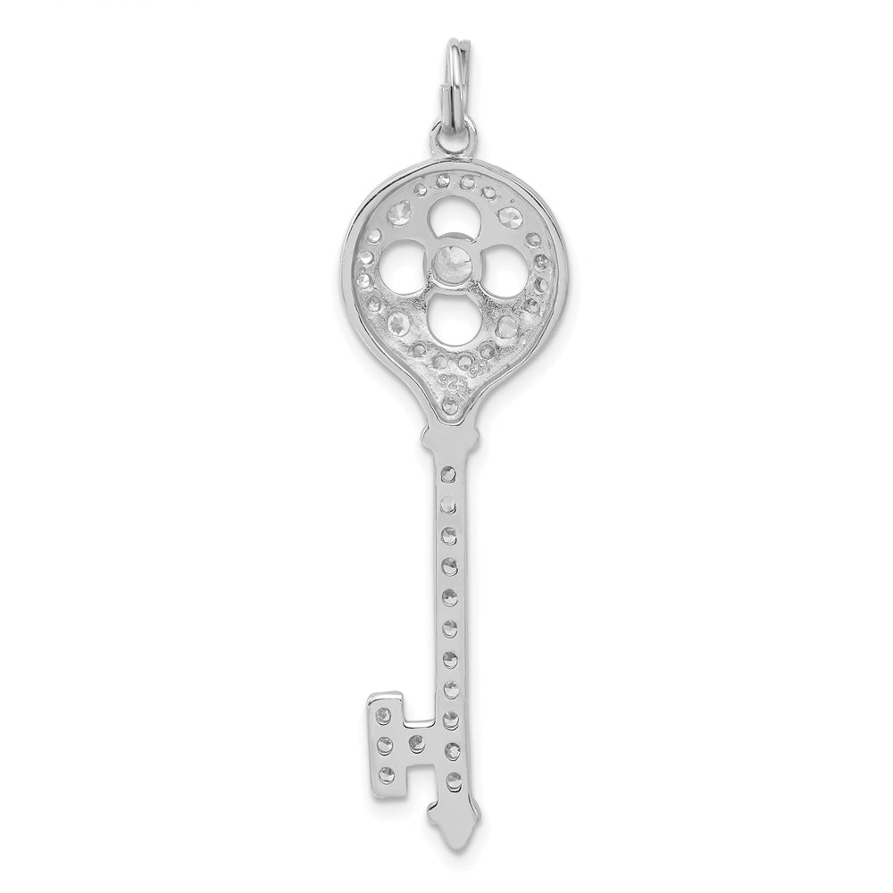 Sterling Silver and Cubic Zirconia Key Pendant