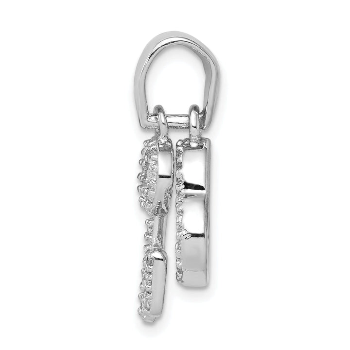 Sterling Silver Heart Key Fancy Pendant