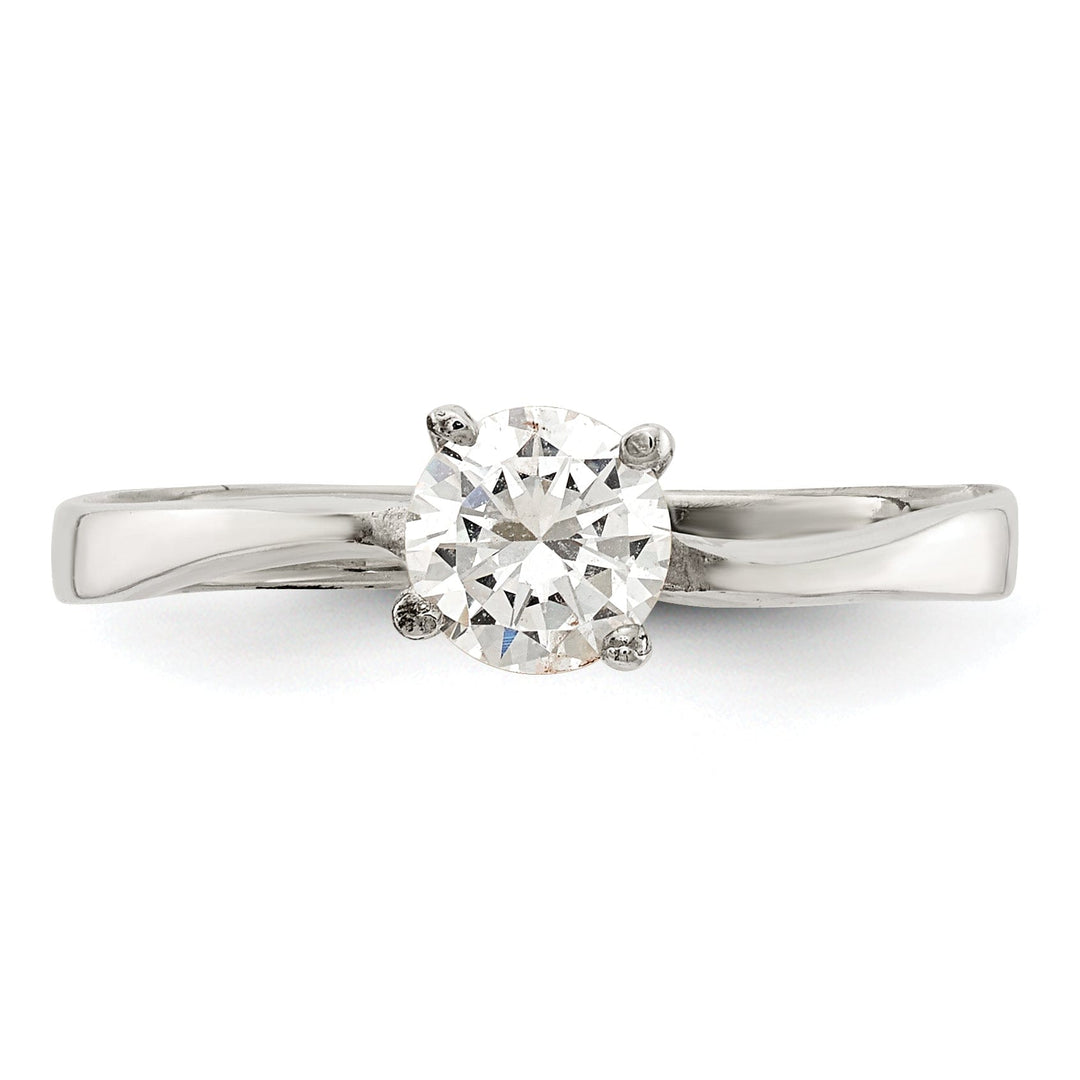 Sterling Silver Solitaire Round C.Z Ring