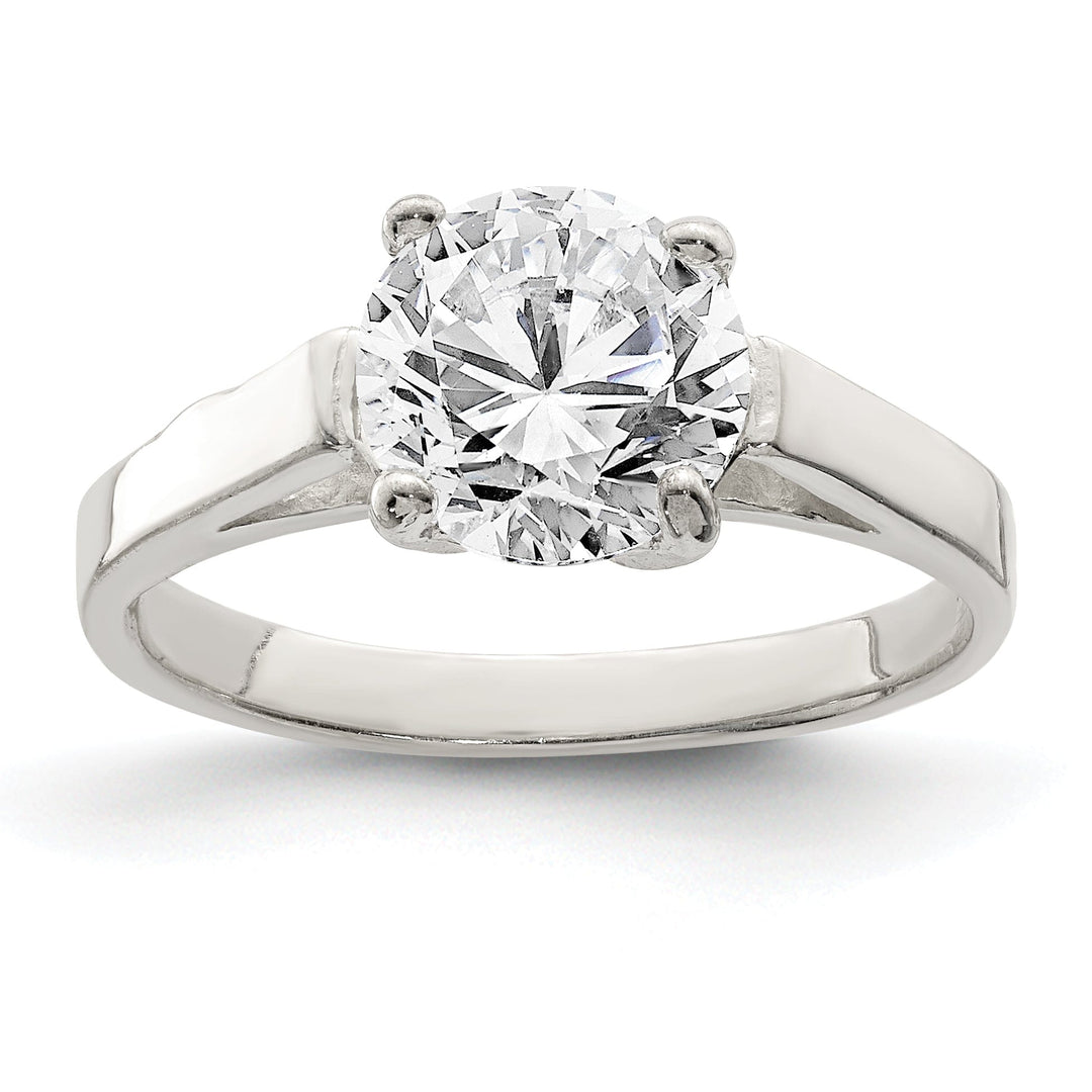 Sterling Silver Solitaire Round C.Z Ring