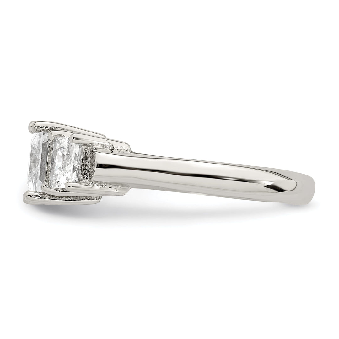 Sterling Silver Square C.Z Engagement Ring