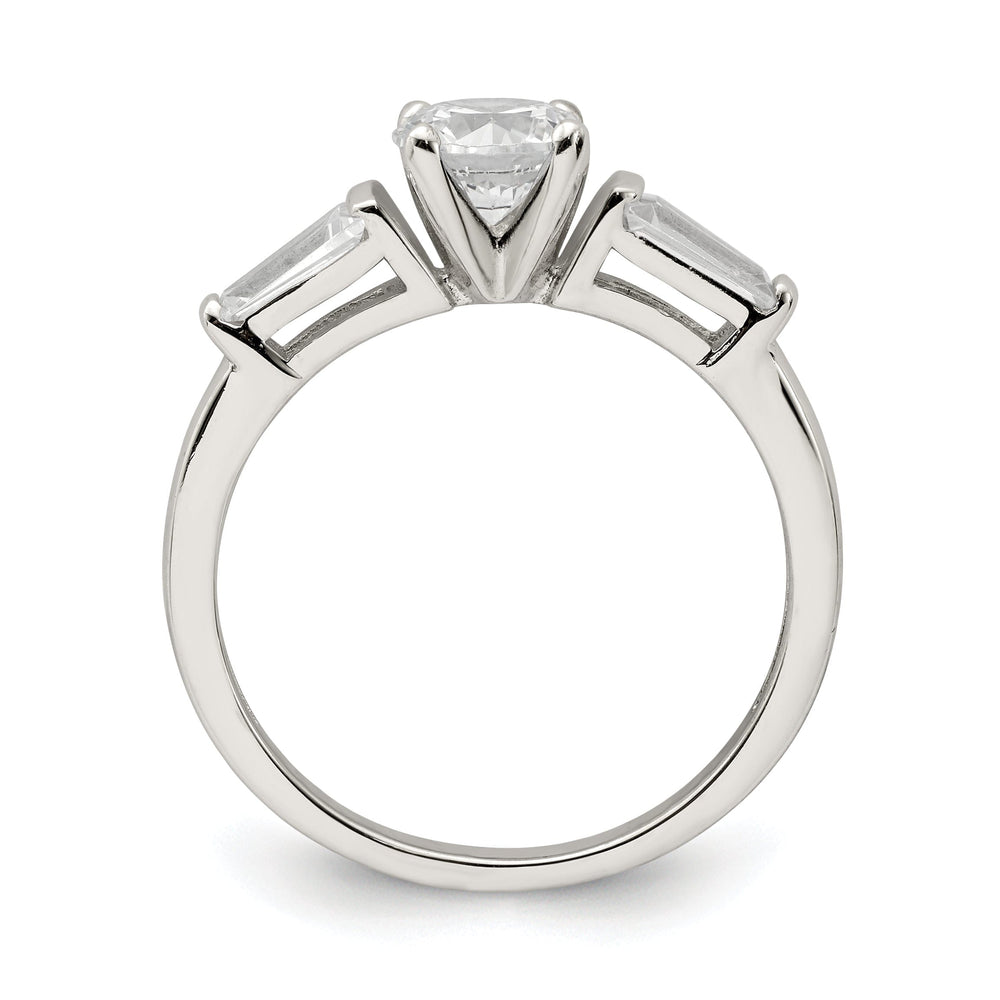 Sterling Silver Round C.Z Engagement Ring