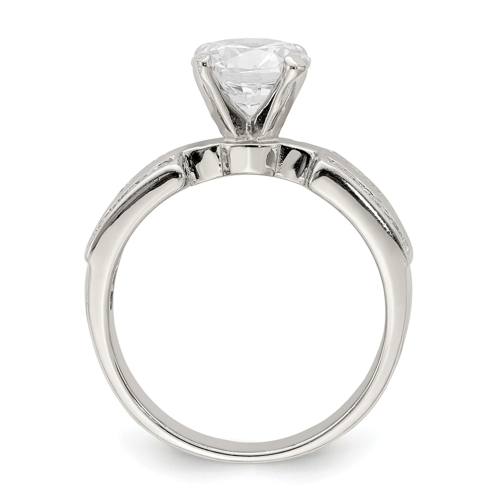 Sterling Silver Solitaire Cubic Zirconia Ring