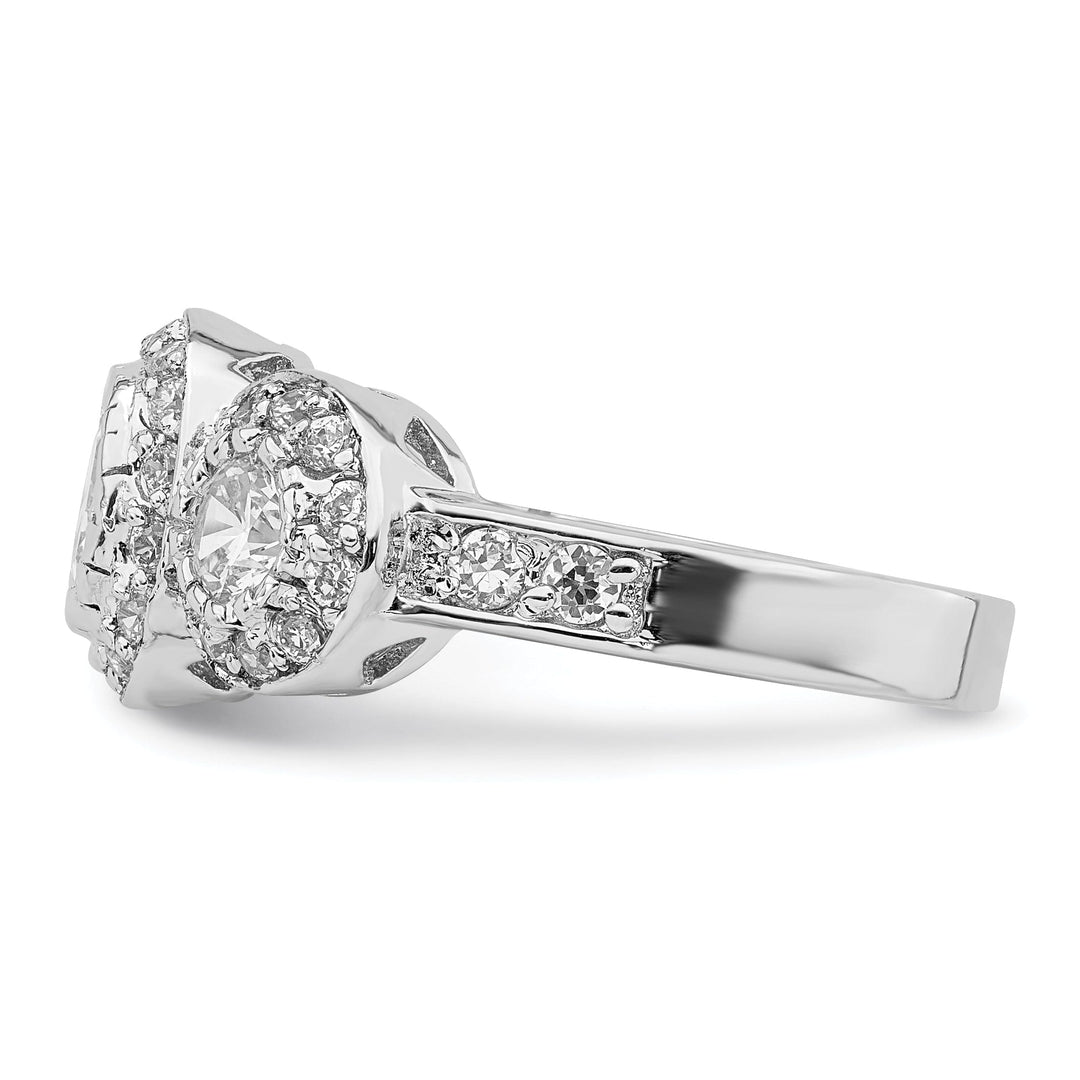 Sterling Silver Cubic Zirconia 3 Stone Ring