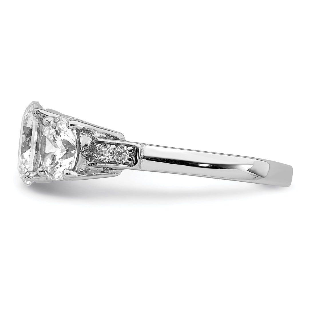 Sterling Silver 3 Stone Cubic Zirconia Ring