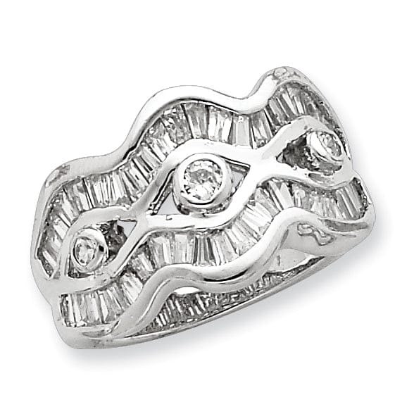 Sterling Silver Fancy Cubic Zirconia Ring