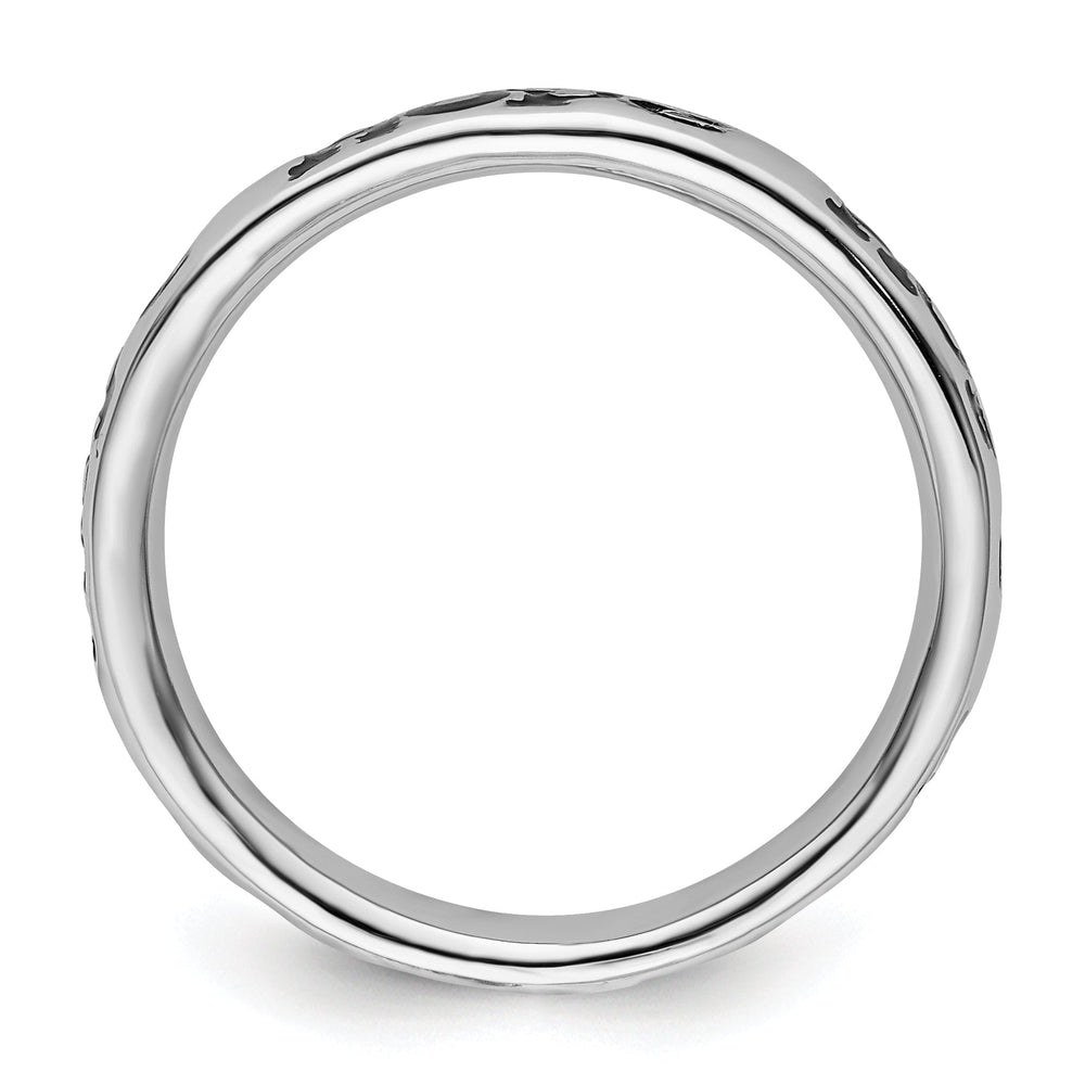 Sterling Silver Polished Enameled Hope Ring
