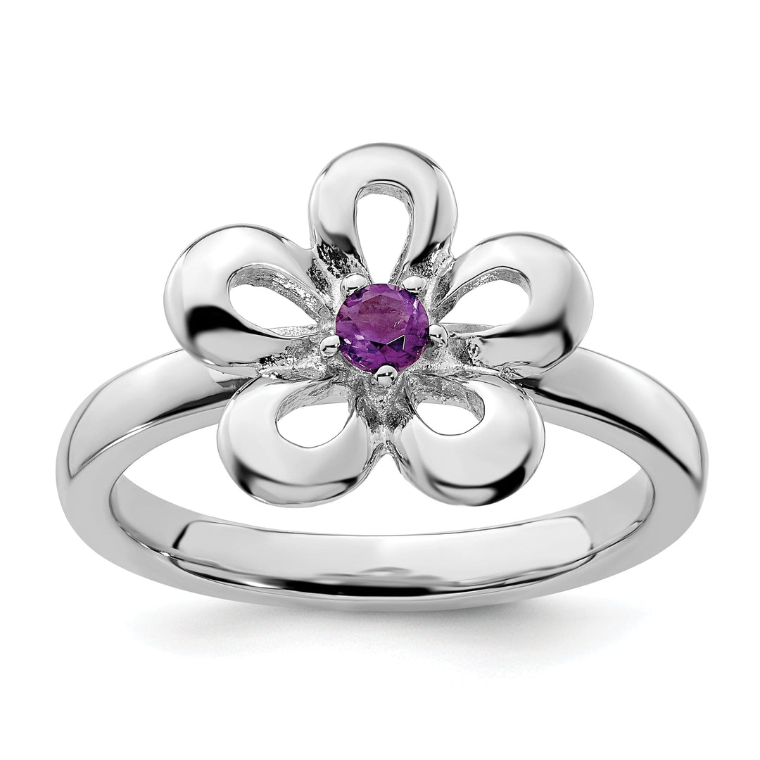 Sterling Silver Stackable Expressions Flower Ring