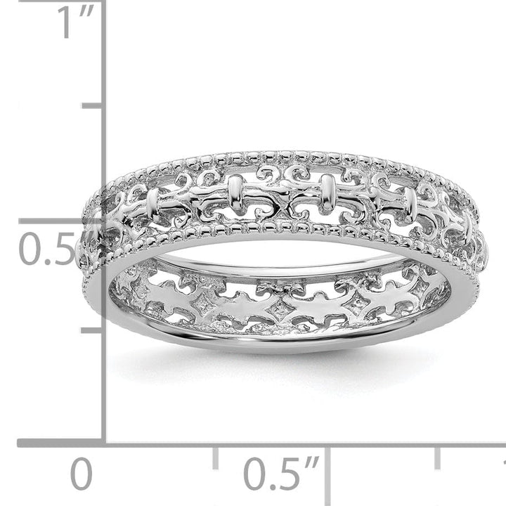 Sterling Silver Polished Fleur De Lis Ring