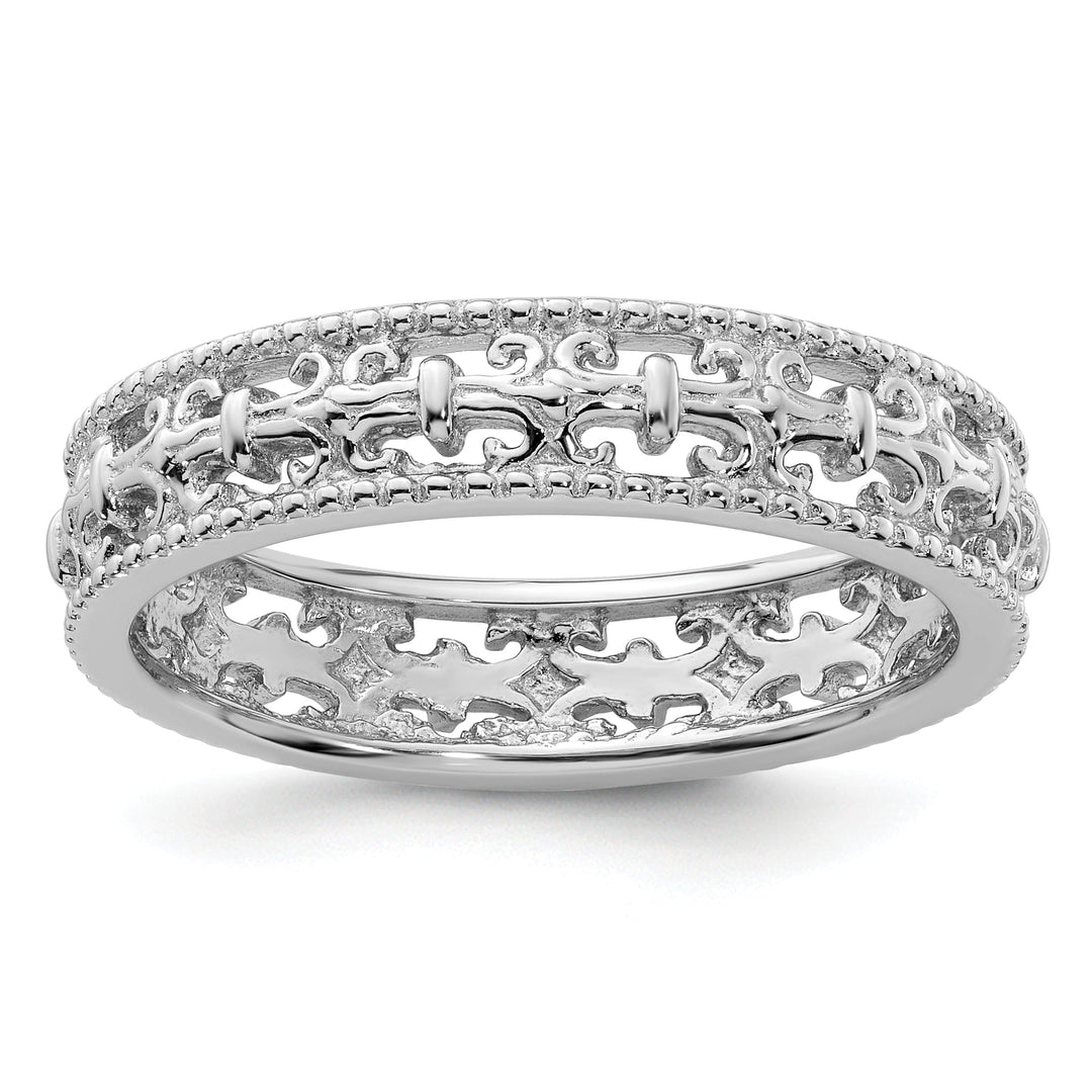 Sterling Silver Polished Fleur De Lis Ring
