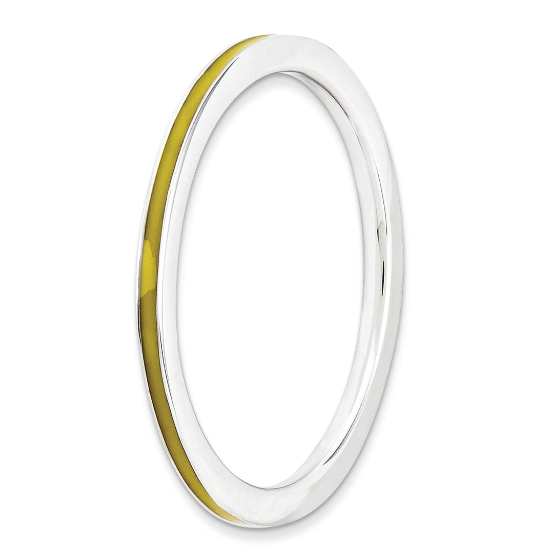 Sterling Silver Yellow Enameled 1.5MM Ring