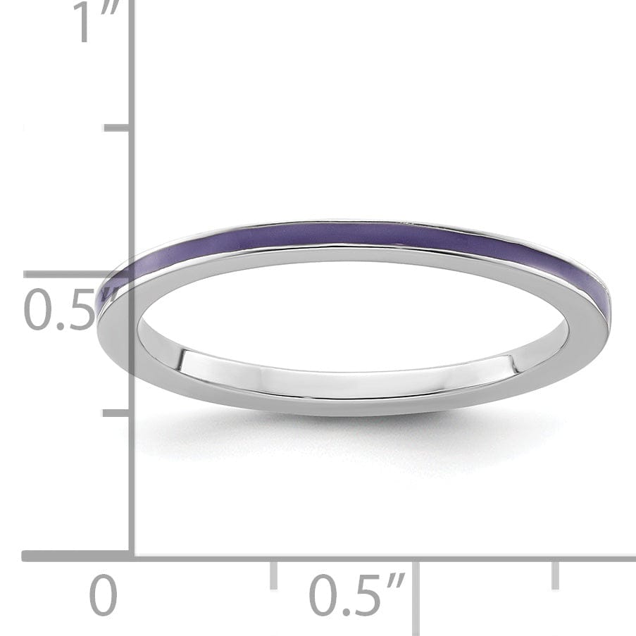 Sterling Silver Purple Enameled 1.5MM Ring