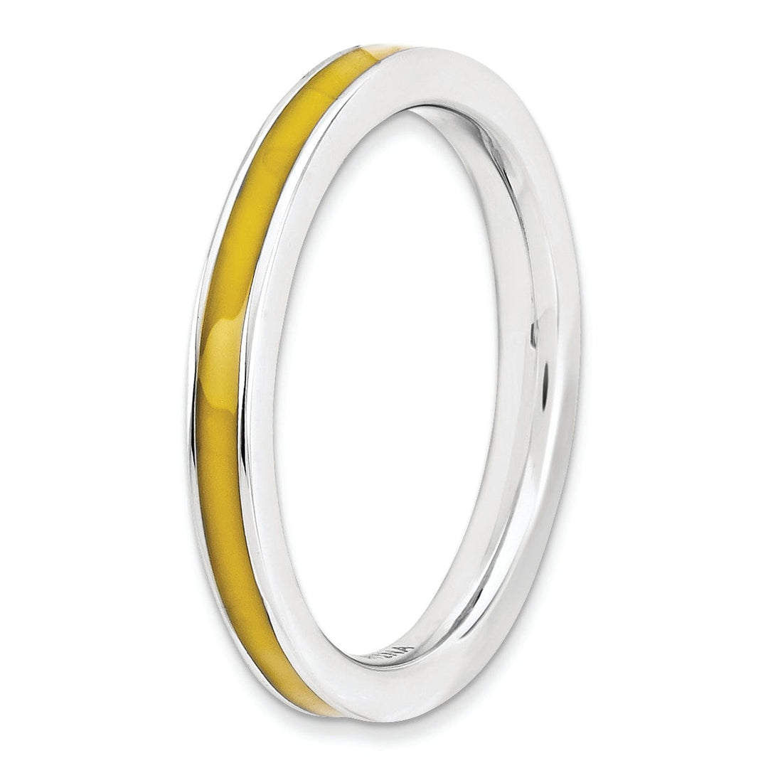 Sterling Silver Yellow Enameled 2.25MM Ring
