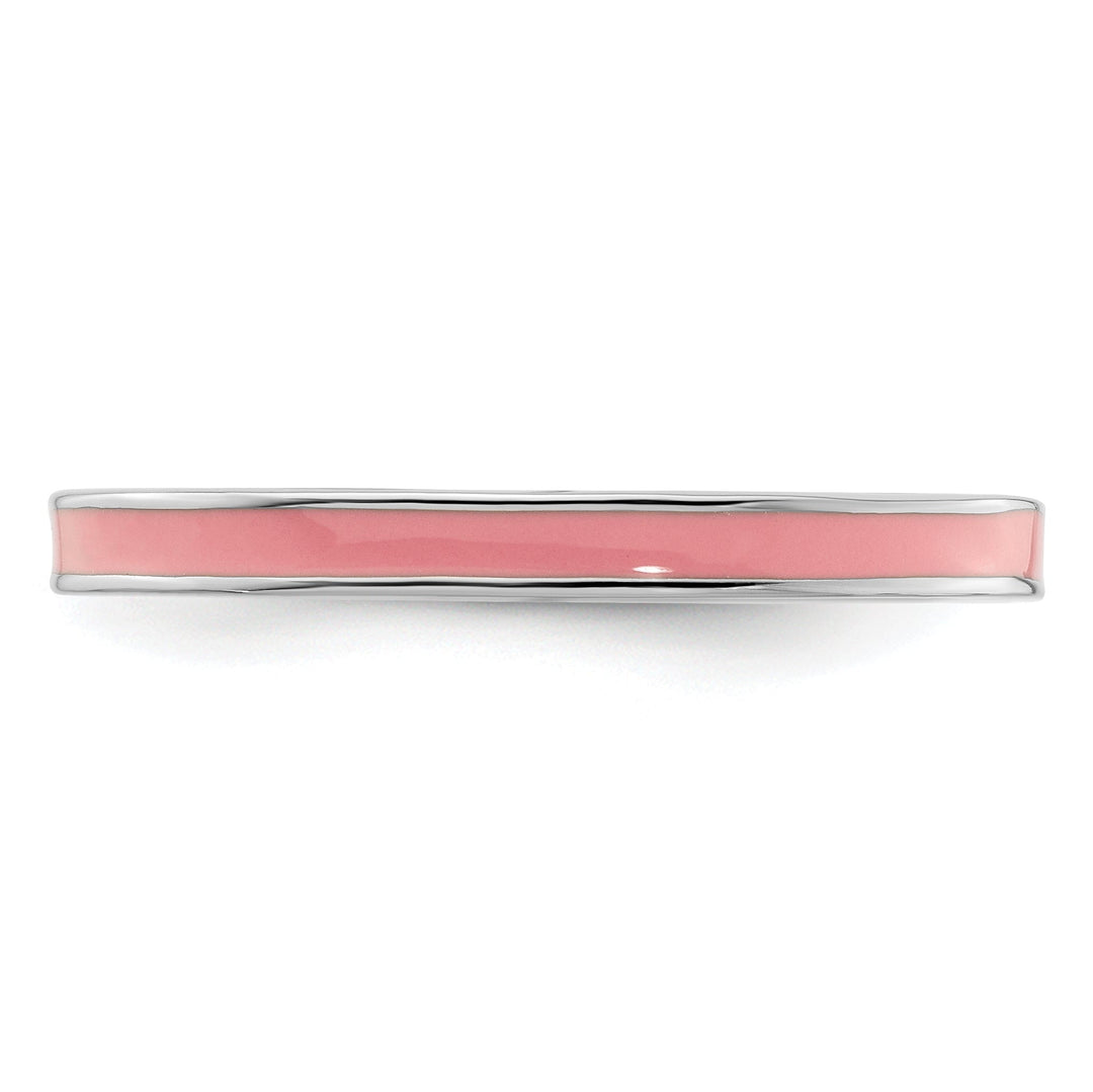 Sterling Silver Pink Enameled 2.25MM Ring