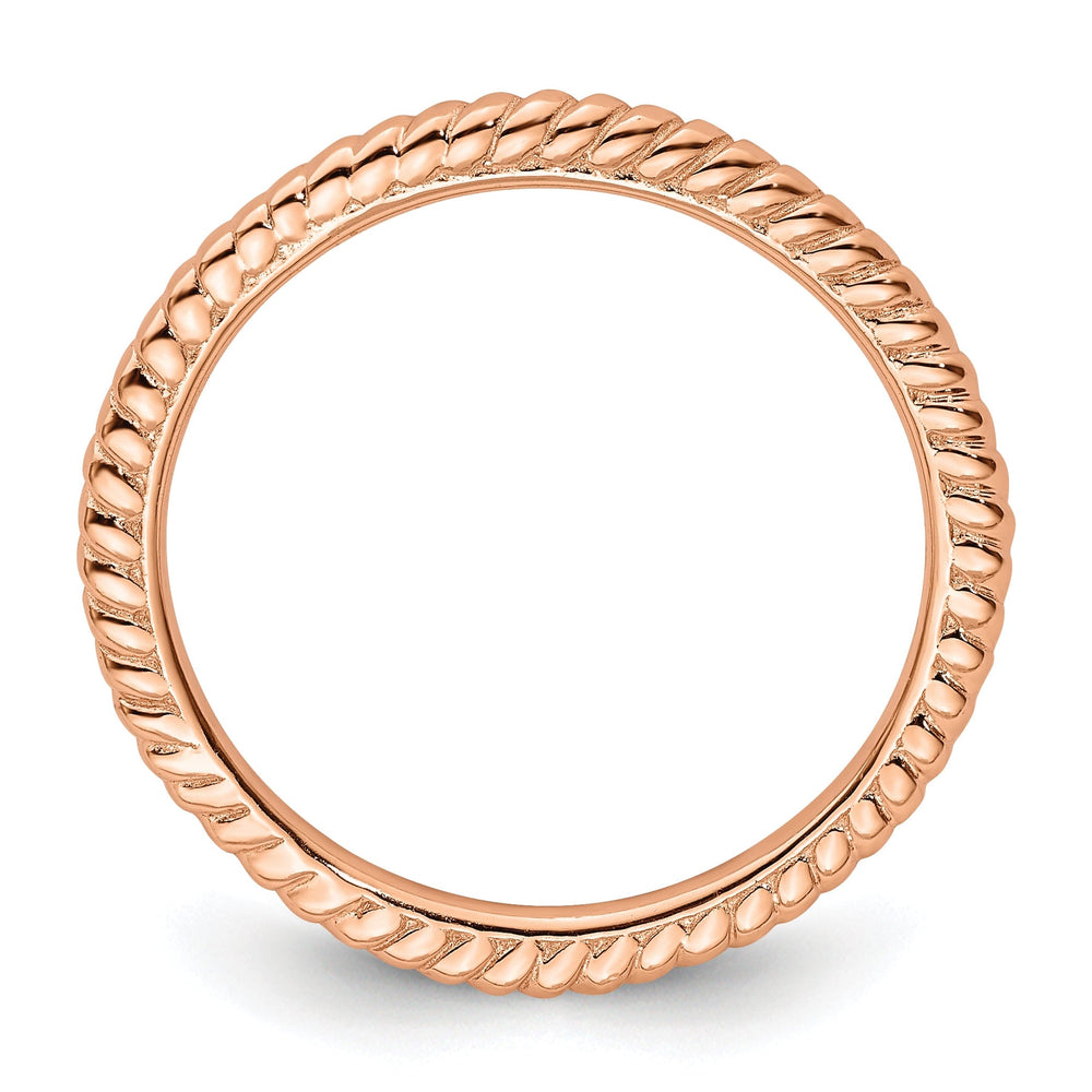 Sterling Silver Pink-Plated Twisted Ring