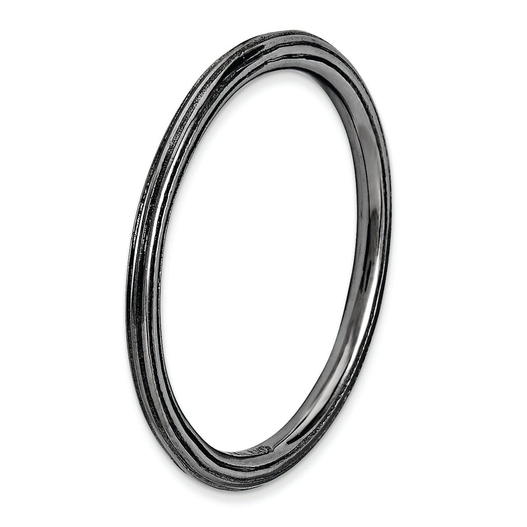 Sterling Silver Black-Plated Step-Down Ring