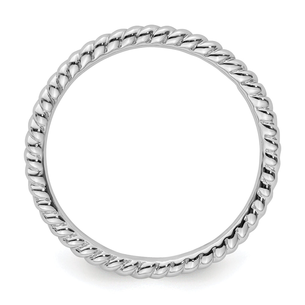 Sterling Silver Rhodium Twisted Ring