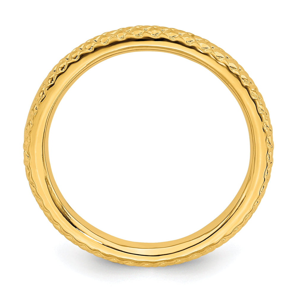 Sterling Silver Gold-Plated Cable Ring