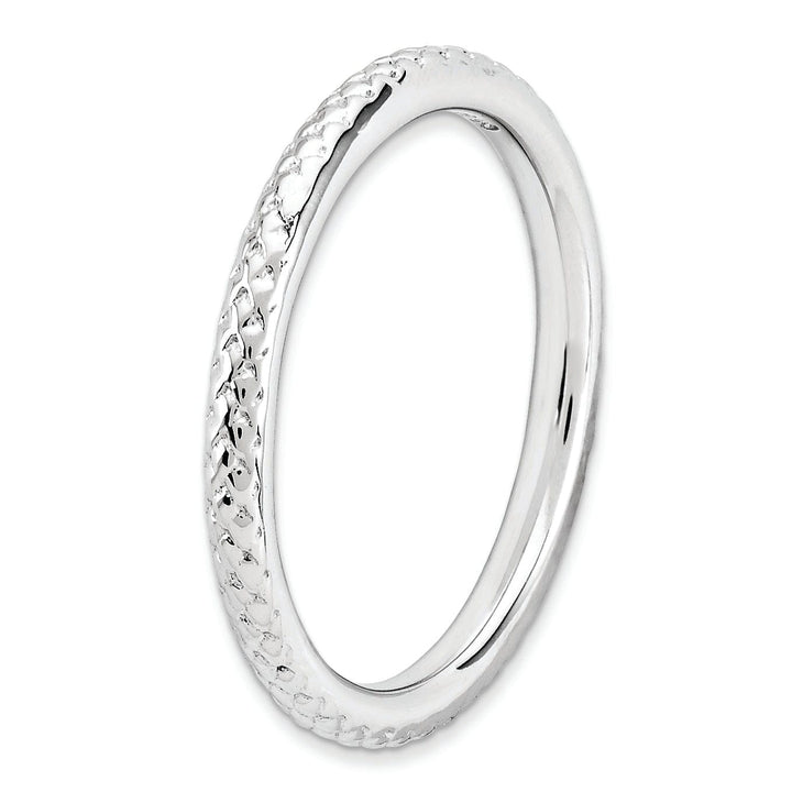 Sterling Silver Rhodium Cable Ring