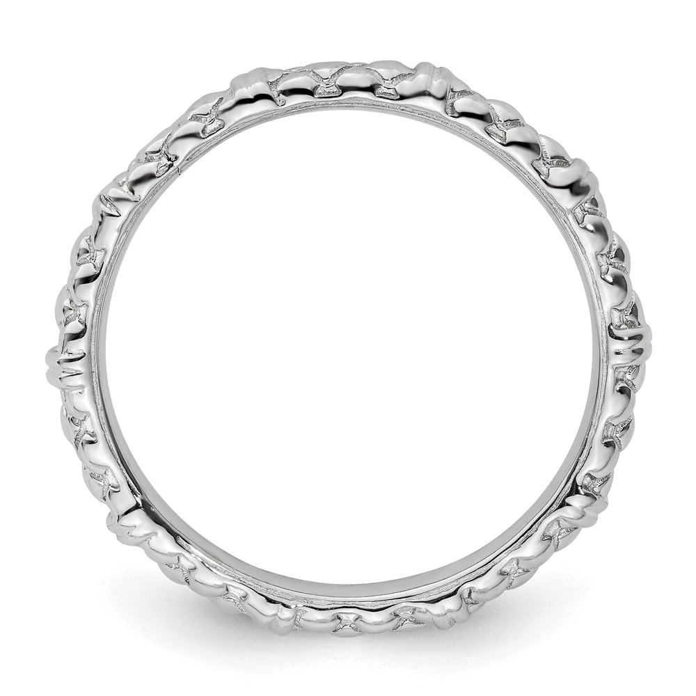 Sterling Silver Rhodium Cable Ring
