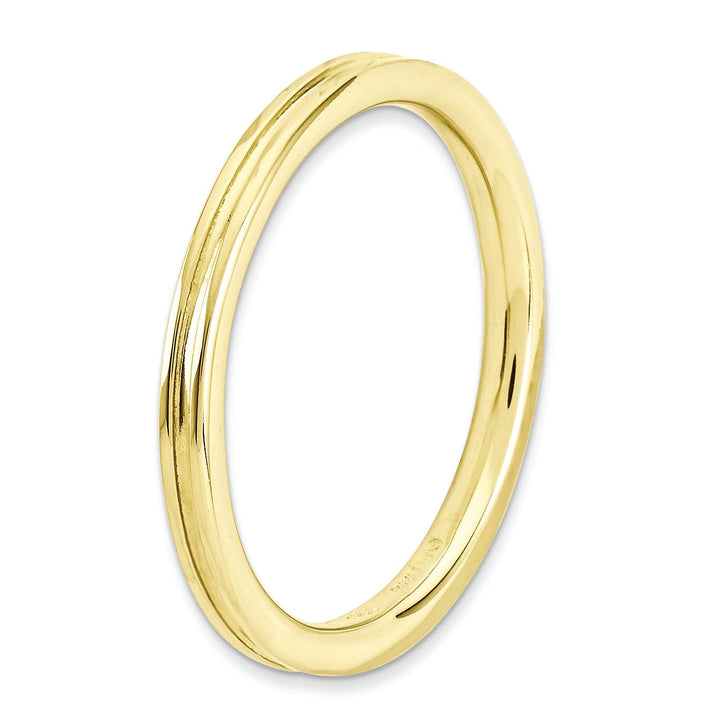 Sterling Silver Gold-Plated Grooved Ring