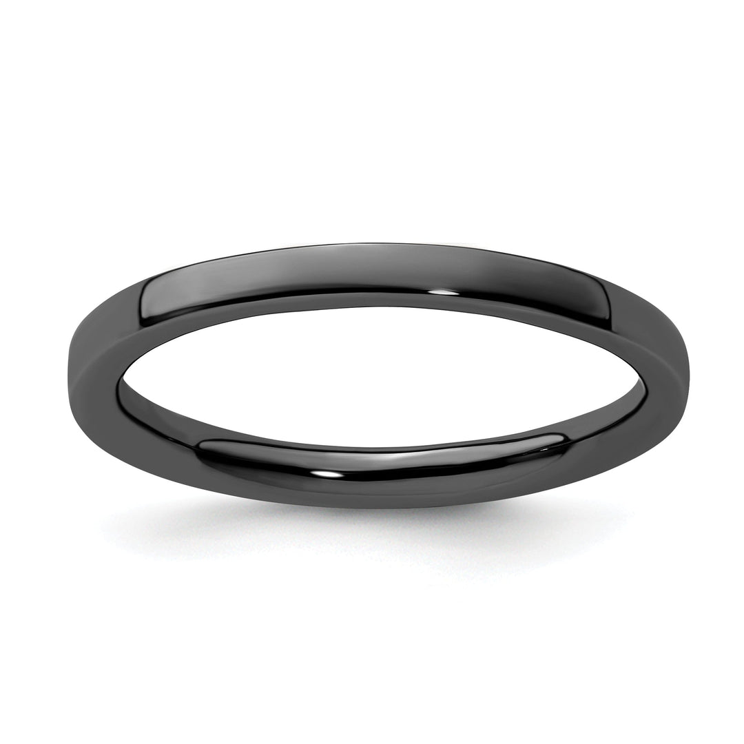 Sterling Silver Black-Plated Polished Ring