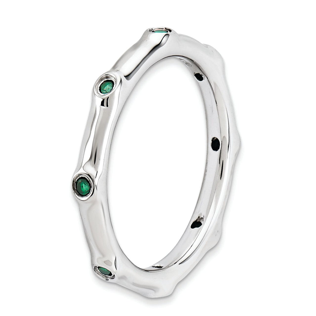 Sterling Silver Stackable Expressions Emerald Ring